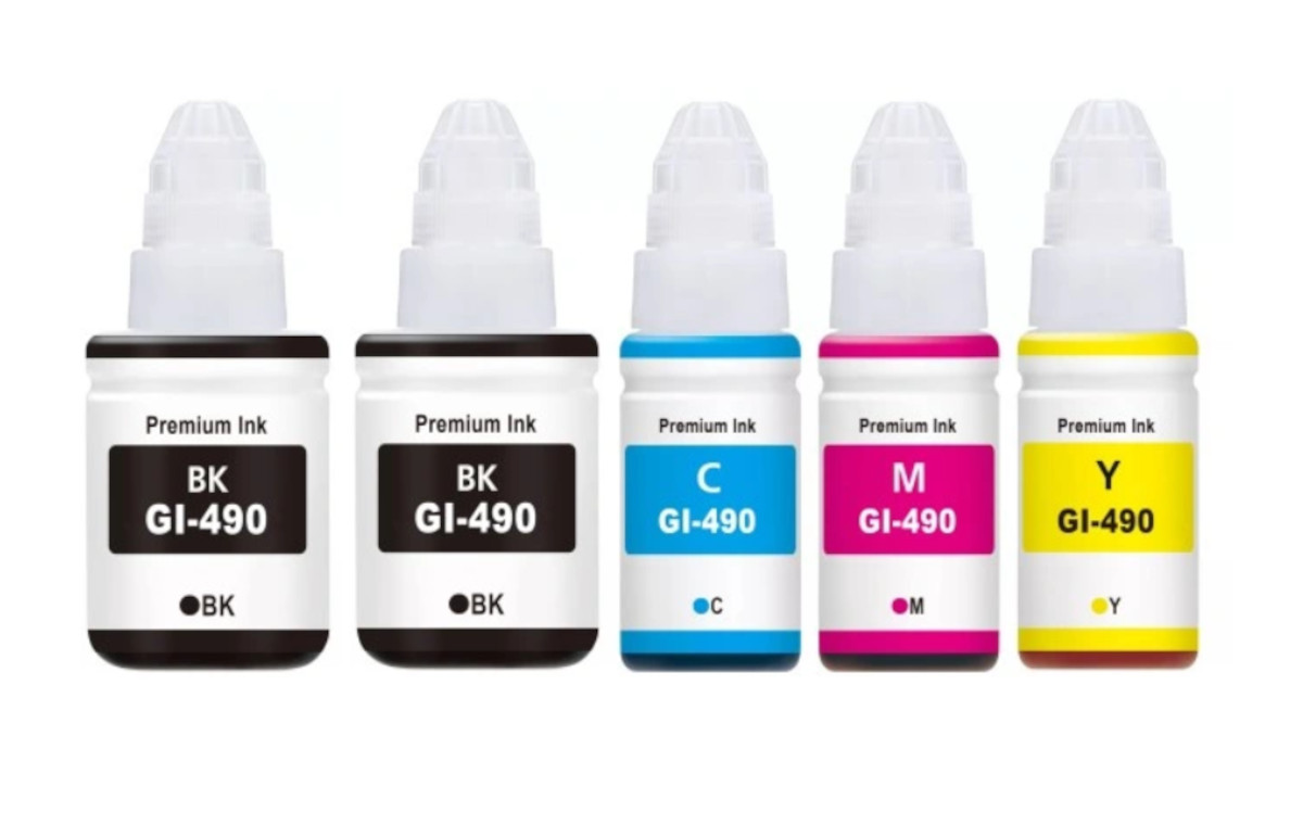 Duruink Canon Pixma G1410 GI-490 UYUMLU MÜREKKEP SETİ 2x135ml Siyah + 3x70ml Renkli