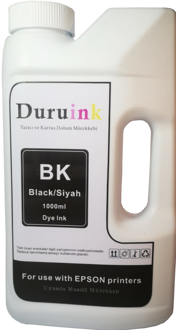 DURUINK EPSON L SERİSİ YAZICILAR İÇİN UYUMLU SİYAH/BLACK MÜREKKEP 1 LTX20 AD.  1 KOLİ