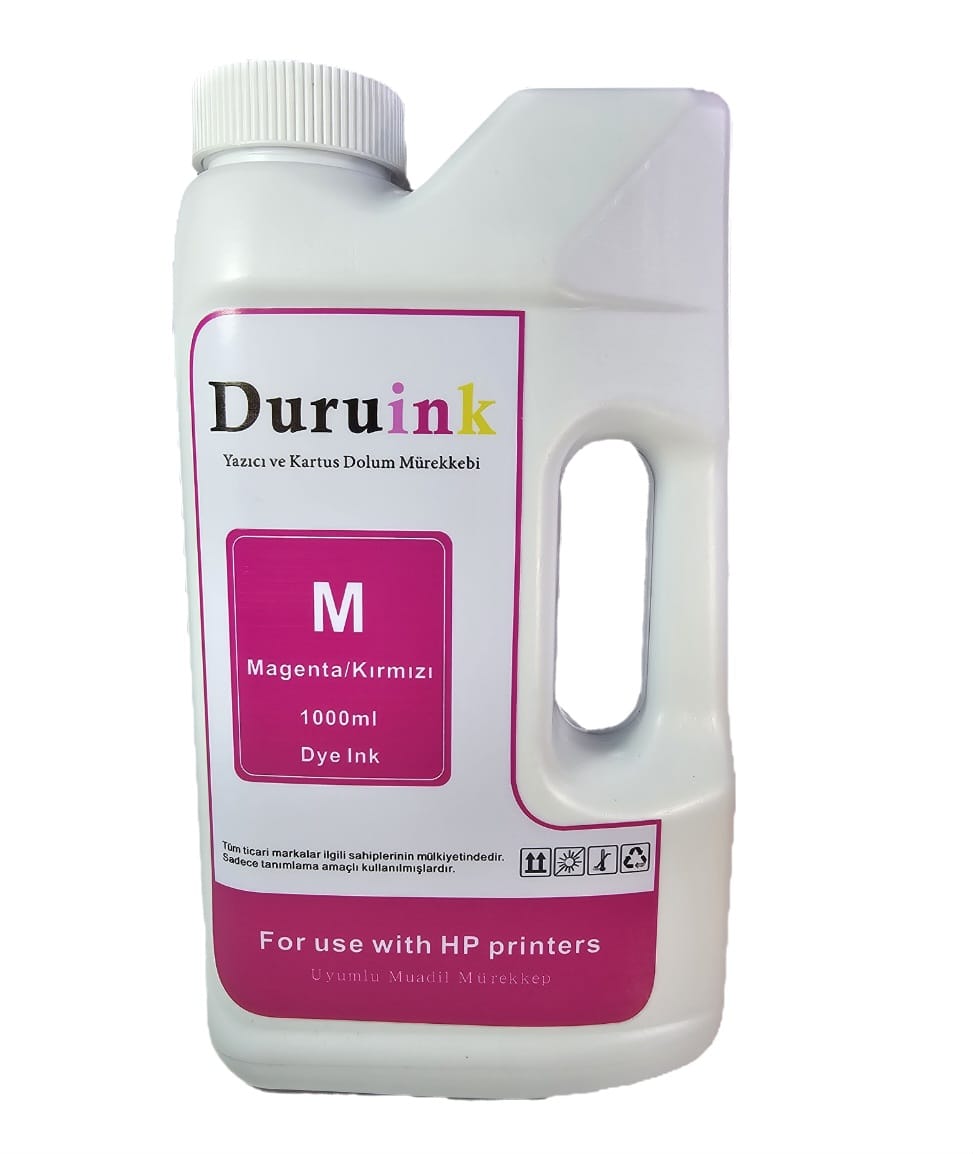 DURUINK HP YAZICILAR İÇİN UYUMLU KIRMIZI/MAGENTA MÜREKKEP 1 LTX20 AD. 1 KOLİ