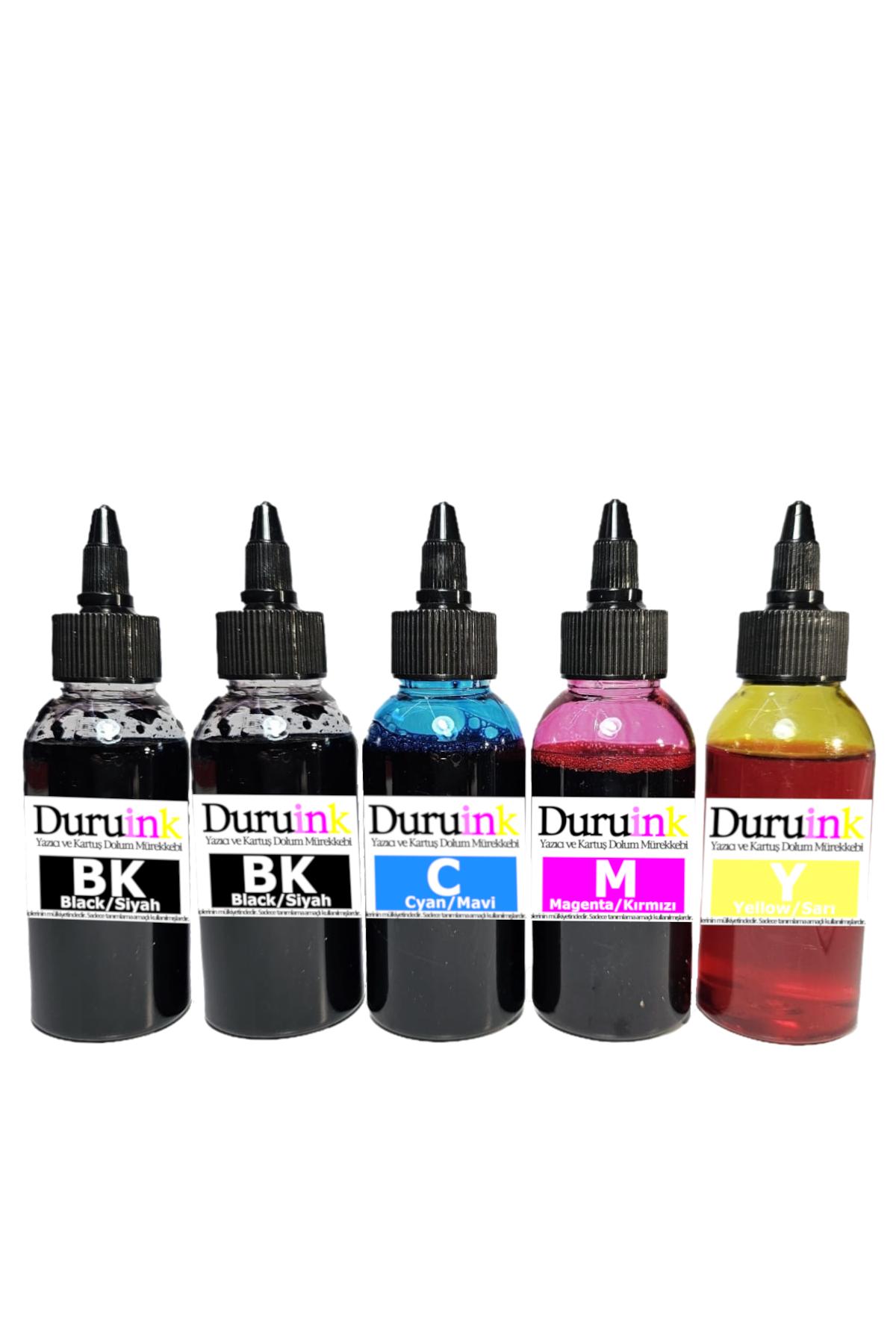DURUINK%20HP%20652%20İÇİN%20UYUMLU%20KARTUŞ%20DOLUM%20SETİ%20VE%20SİYAH%205%20li%20SET%205x100ml