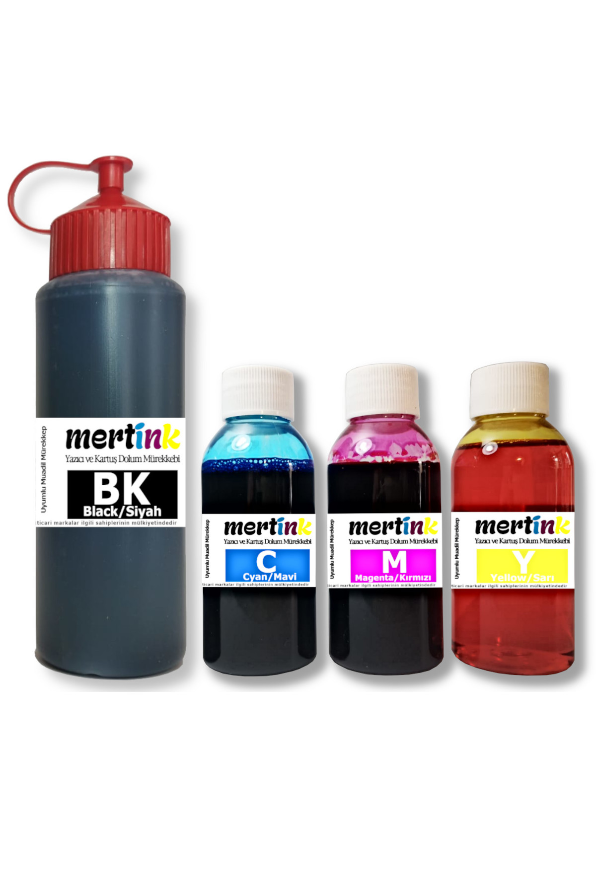 MERTINK HP DESKJET 2633 İÇİN KARTUŞ DOLUM SETİ VE SİYAH 500ML SİYAH+3x100ML