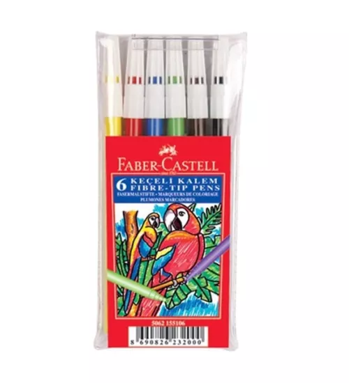 Faber Castell Keçeli Boya 6 Renk – Canlı ve Akıcı Renkler
