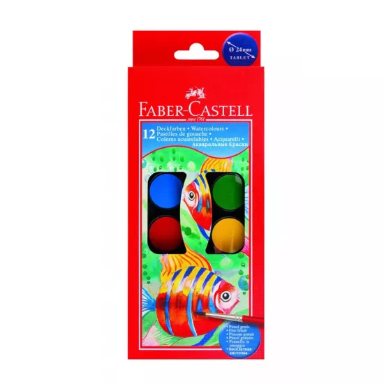 Faber Castell Sulu Boya 12 Renk – Canlı ve Kolay Karışabilen Renkler