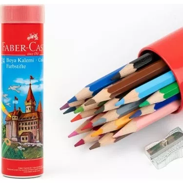 Faber Castell Metal Tüp Kuru Boya 24 Renk – Metal Kutuda Dayanıklı ve Canlı Renkler
