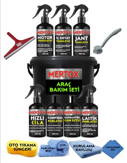 MERTOX 14 Parça Muhteşem Araç Temizlik Bakım Seti Oto Araba Yıkama Kovalı Set