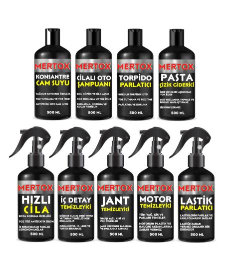 MERTOX 10 Parça Müthiş Oto Araç Araba Yıkama Temizlik Bakım Seti Kovalı