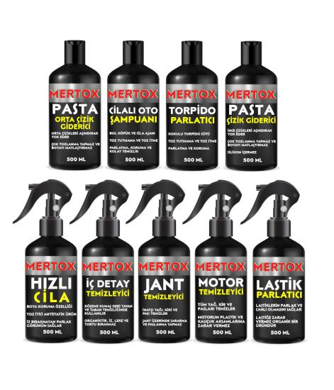 MERTOX EŞSİZ Oto Bakım Pasta Cila Temizlik Seti 16 Parça Full Araç Araba Yıkama Set