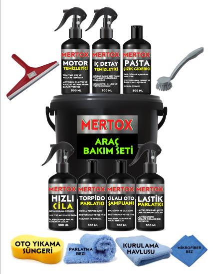 MERTOX 14 Parça Süper Oto Temizlik Seti Araç Yıkama Bakım Kovalı Seti
