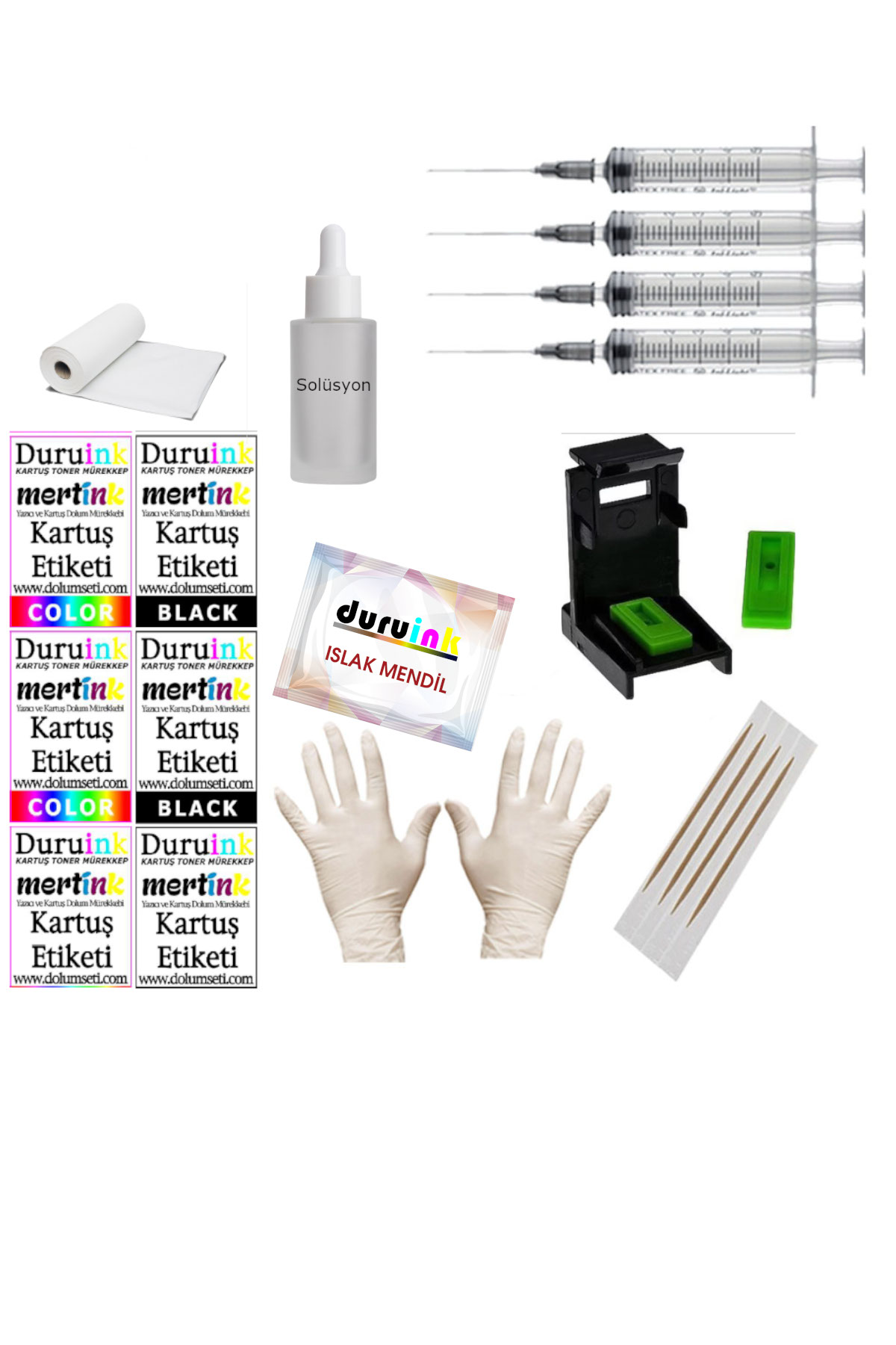 MERTINK HP 4220 (305) KARTUŞ DOLUM SETİ  5 Lİ SET 5X100ML RENKLİ MÜREKKEP